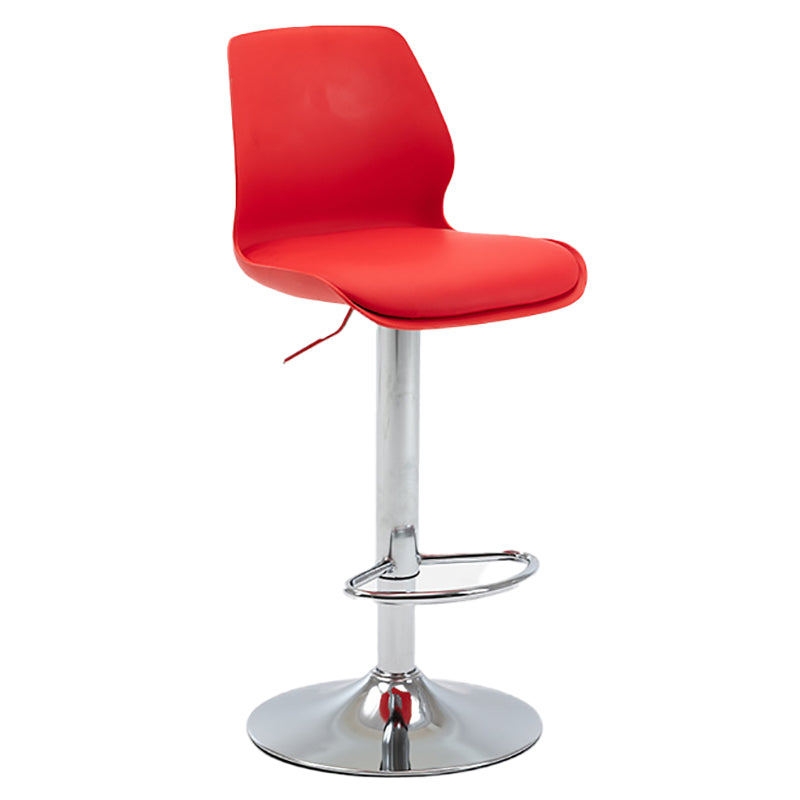 Height Adjustable Leather Barstool Industrial  Counter Stool with Backrest