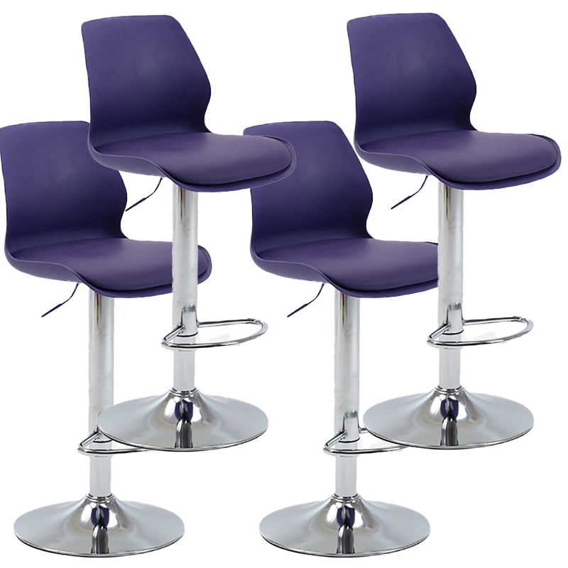 Height Adjustable Leather Barstool Industrial  Counter Stool with Backrest