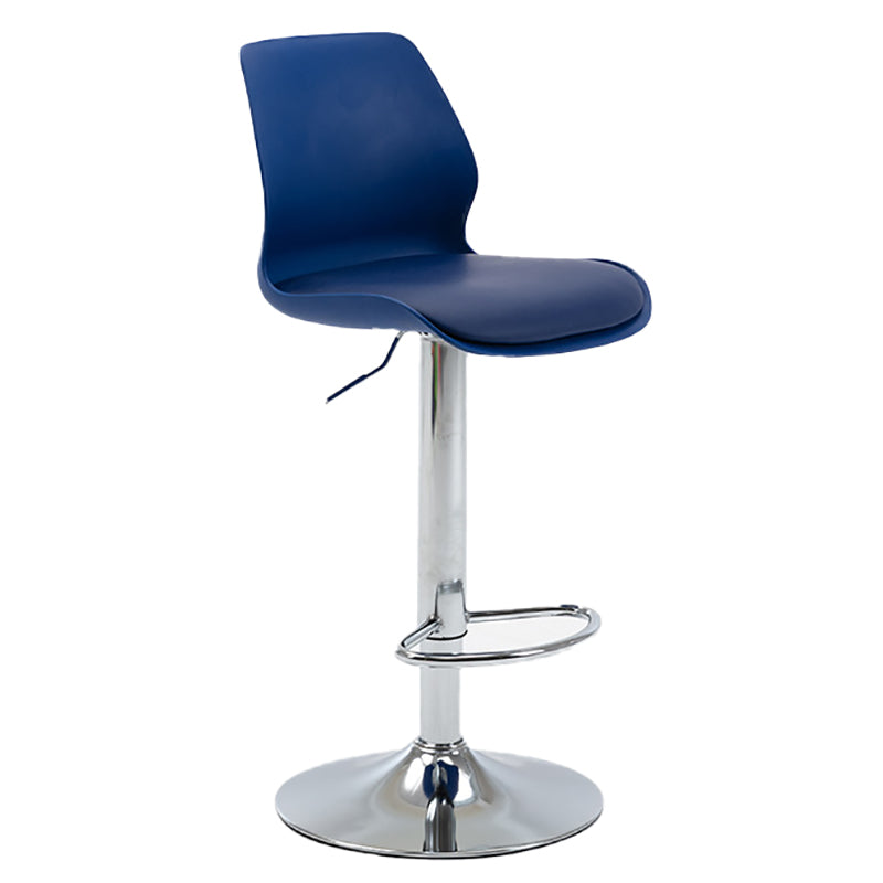 Height Adjustable Leather Barstool Industrial  Counter Stool with Backrest