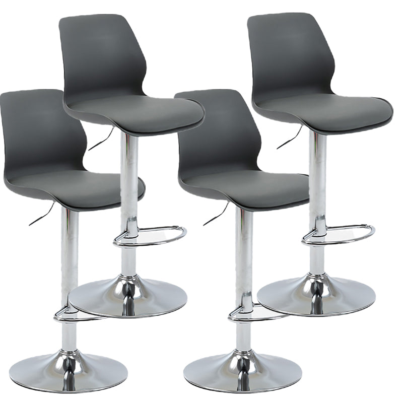 Height Adjustable Leather Barstool Industrial  Counter Stool with Backrest