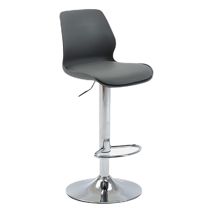 Height Adjustable Leather Barstool Industrial  Counter Stool with Backrest
