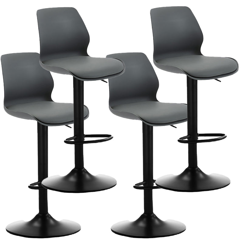 Height Adjustable Leather Barstool Industrial  Counter Stool with Backrest