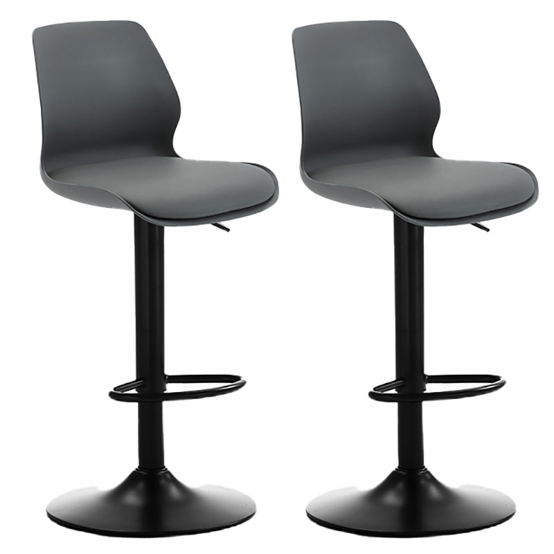 Height Adjustable Leather Barstool Industrial  Counter Stool with Backrest