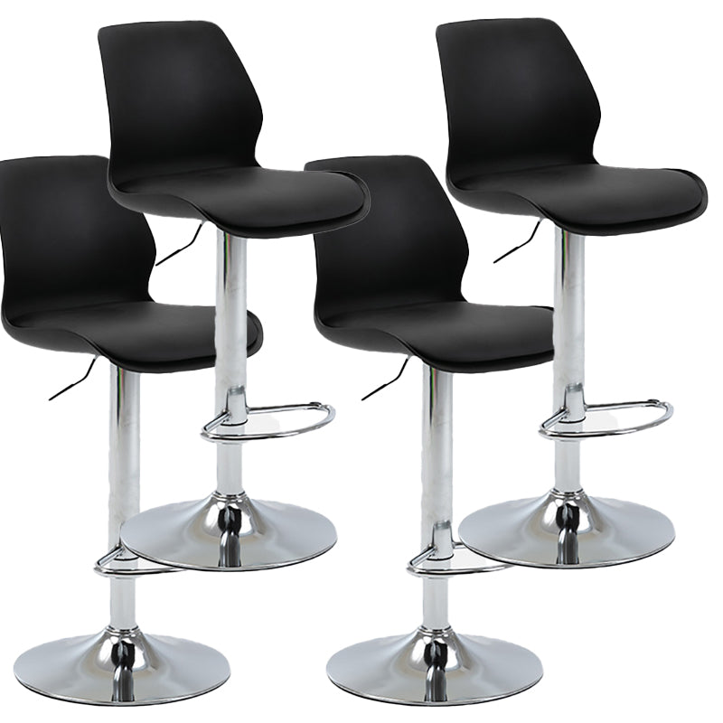 Height Adjustable Leather Barstool Industrial  Counter Stool with Backrest