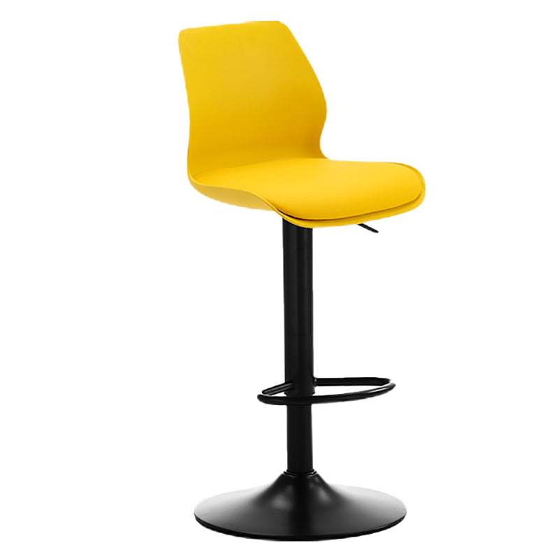 Height Adjustable Leather Barstool Industrial  Counter Stool with Backrest
