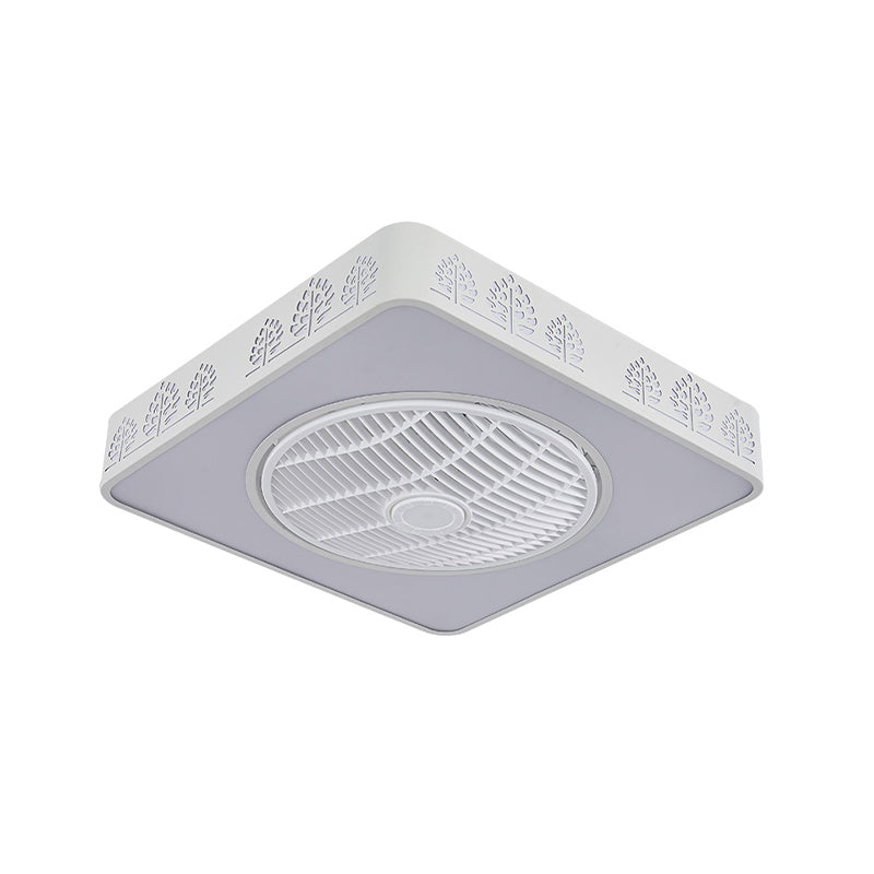 Éventail de ventilateur en acrylique linéaire / arbre LED SIMPLE LED CHAMBRE SEMI FUX FUX MONT ARMILATION EN BLANC avec 3 lames, 21,5 "W
