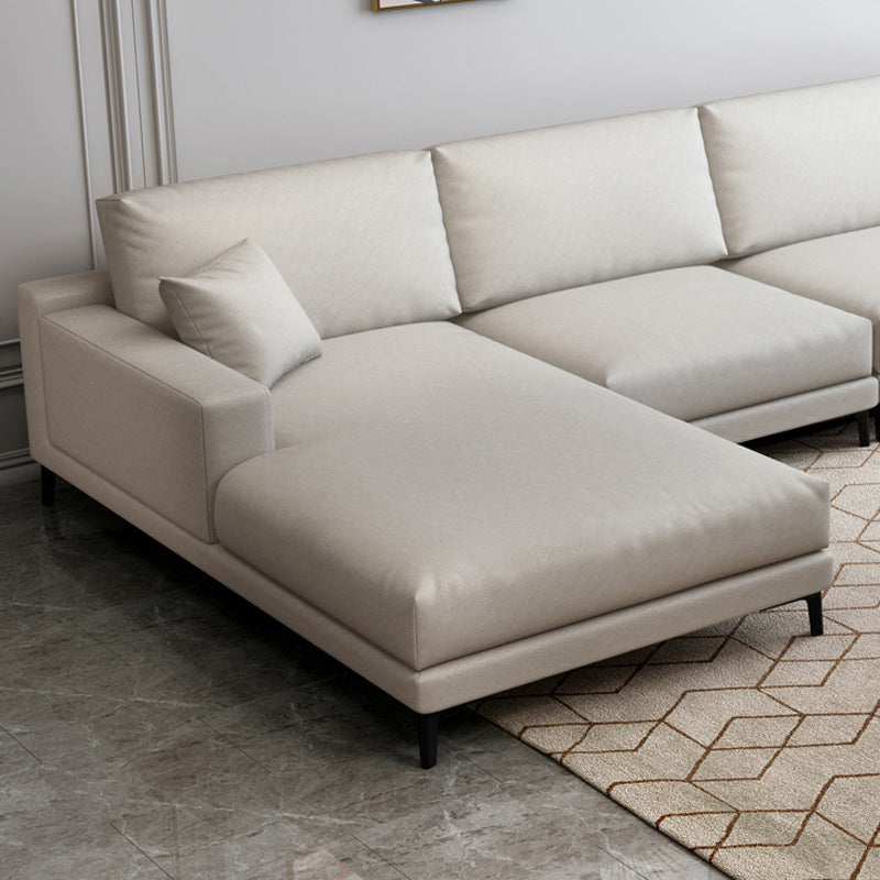 Loose Back Faux Leather Square Arm Sofa with Waterproof and Stain Resistant