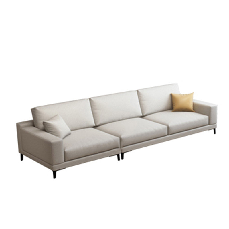 Loose Back Faux Leather Square Arm Sofa with Waterproof and Stain Resistant