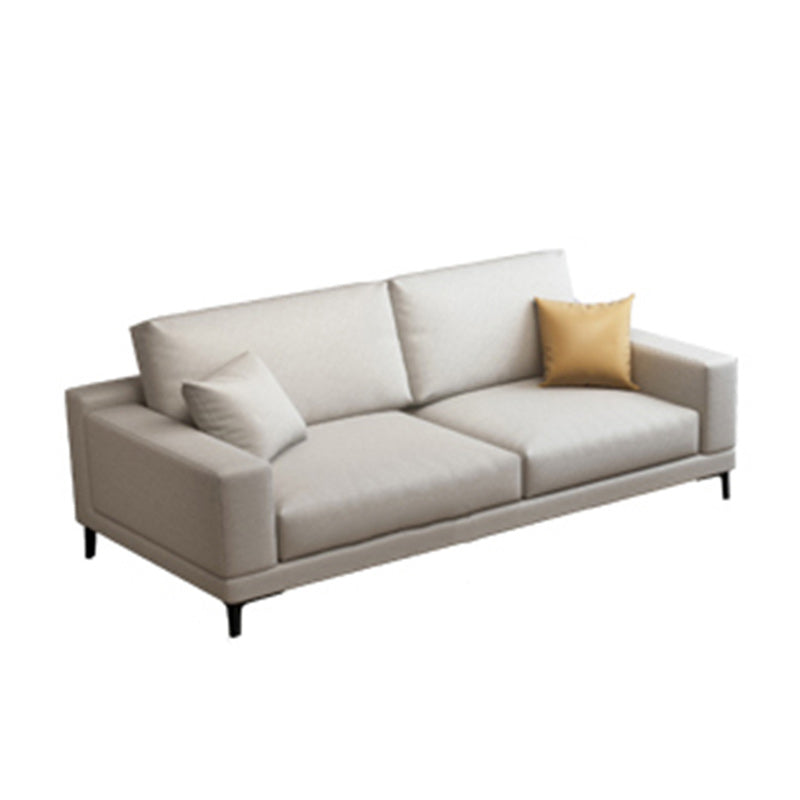 Loose Back Faux Leather Square Arm Sofa with Waterproof and Stain Resistant