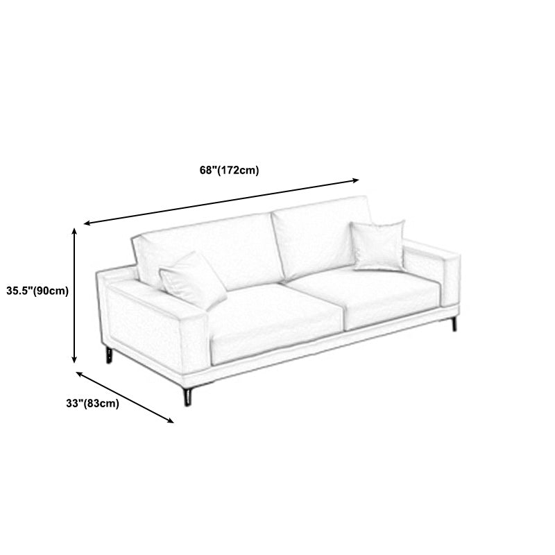 Loose Back Faux Leather Square Arm Sofa with Waterproof and Stain Resistant