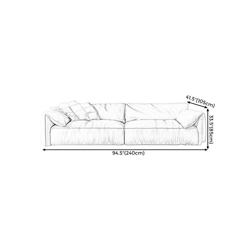 Almohada reposabrazos/tapicería de látex imitación tapicería de cuero sofá rectangular beige