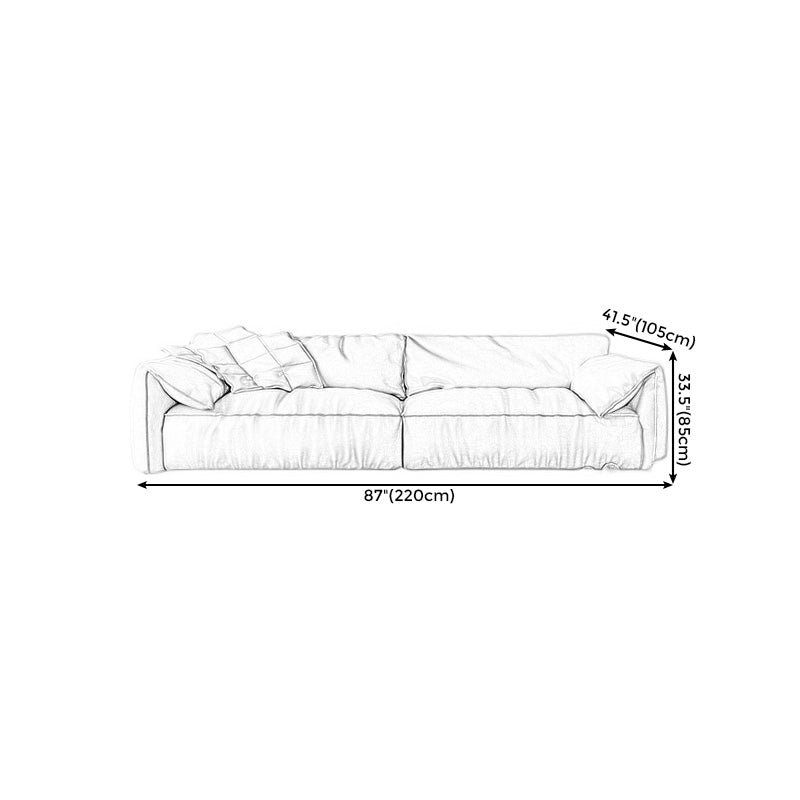 Almohada reposabrazos/tapicería de látex imitación tapicería de cuero sofá rectangular beige