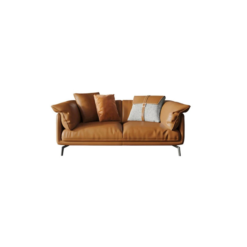 Pillow Armrest Latex Seat Imitation Leather & Leather Upholstered Rectangular Sofa