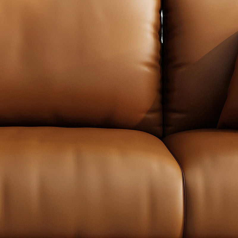 Pillow Armrest Latex Seat Imitation Leather & Leather Upholstered Rectangular Sofa