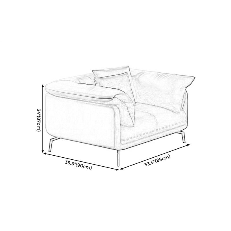 Pillow Armrest Latex Seat Imitation Leather & Leather Upholstered Rectangular Sofa