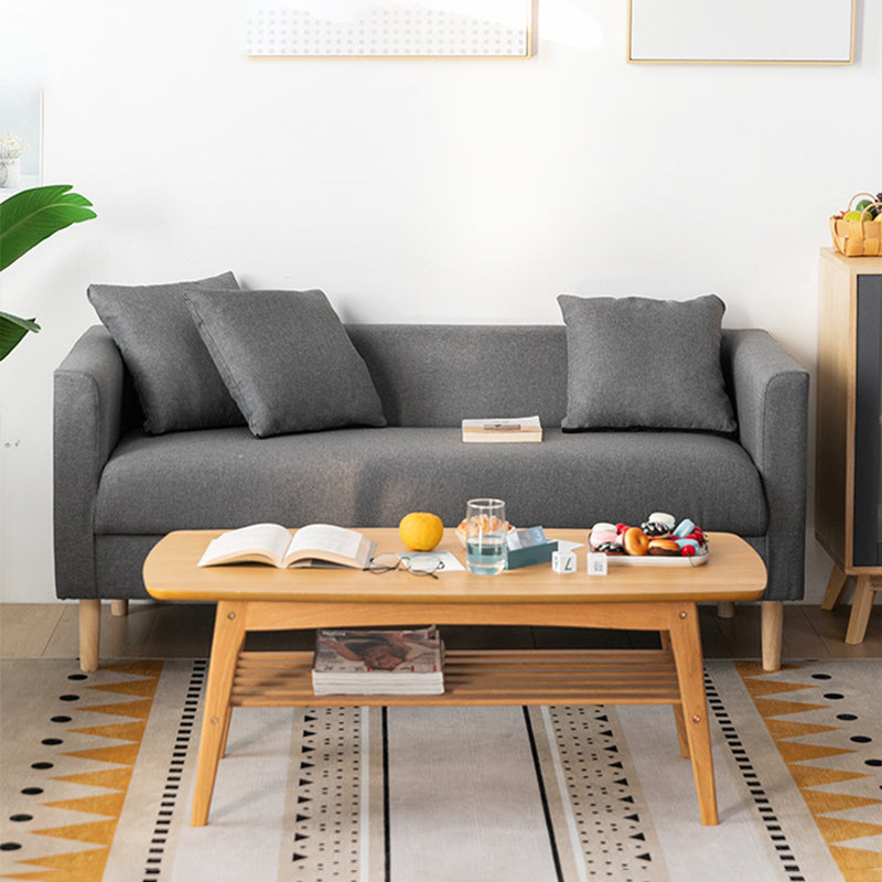 Sofa with 3 Pillows 3 Seater Polish Finish Seating for Bonus Room