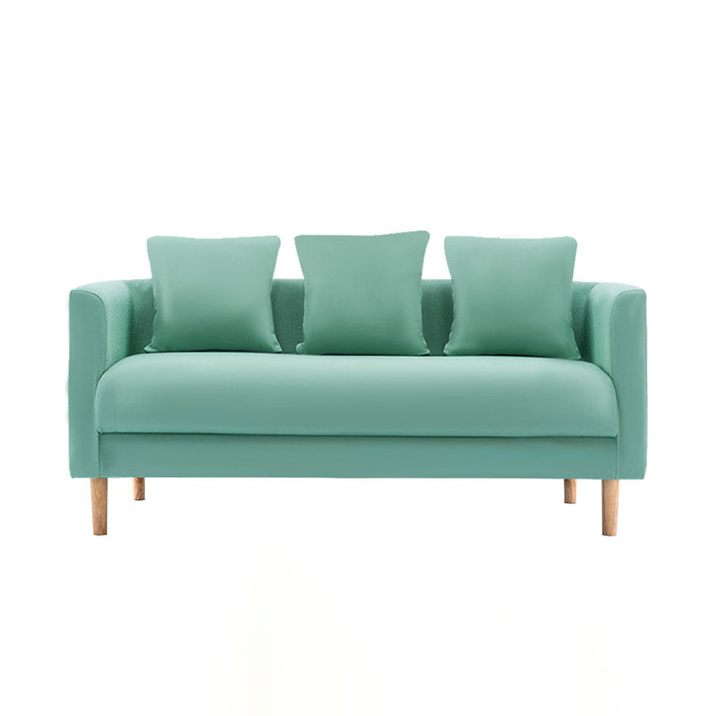 Sofa with 3 Pillows 3 Seater Polish Finish Seating for Bonus Room