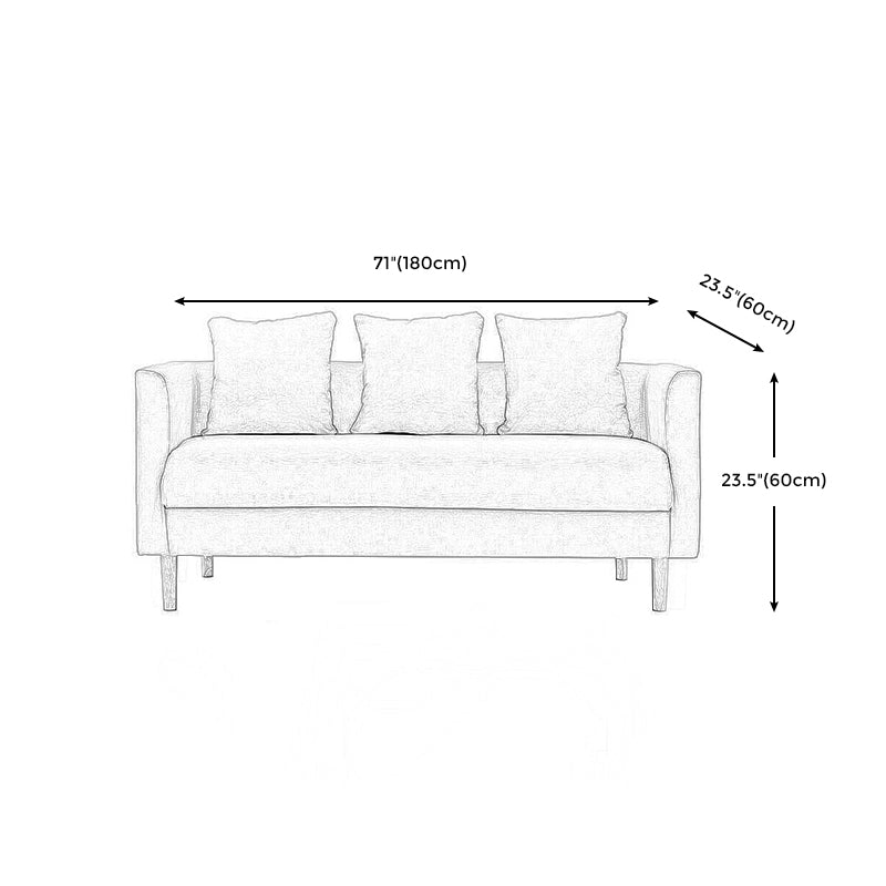 Sofa with 3 Pillows 3 Seater Polish Finish Seating for Bonus Room