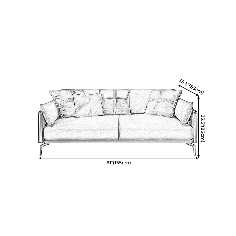 Modern Style Cushioned Armrest Padded Leather & Imitation Leather Sofa