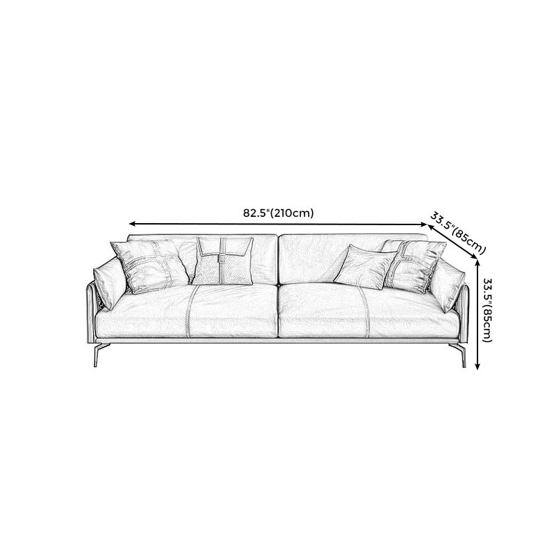 Modern Style Cushioned Armrest Padded Leather & Imitation Leather Sofa