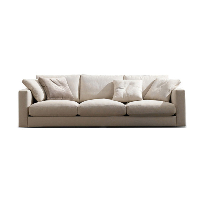 Rechthoekige bank met kussenachter en veren/spons/latex kussen gevuld met dennenframe