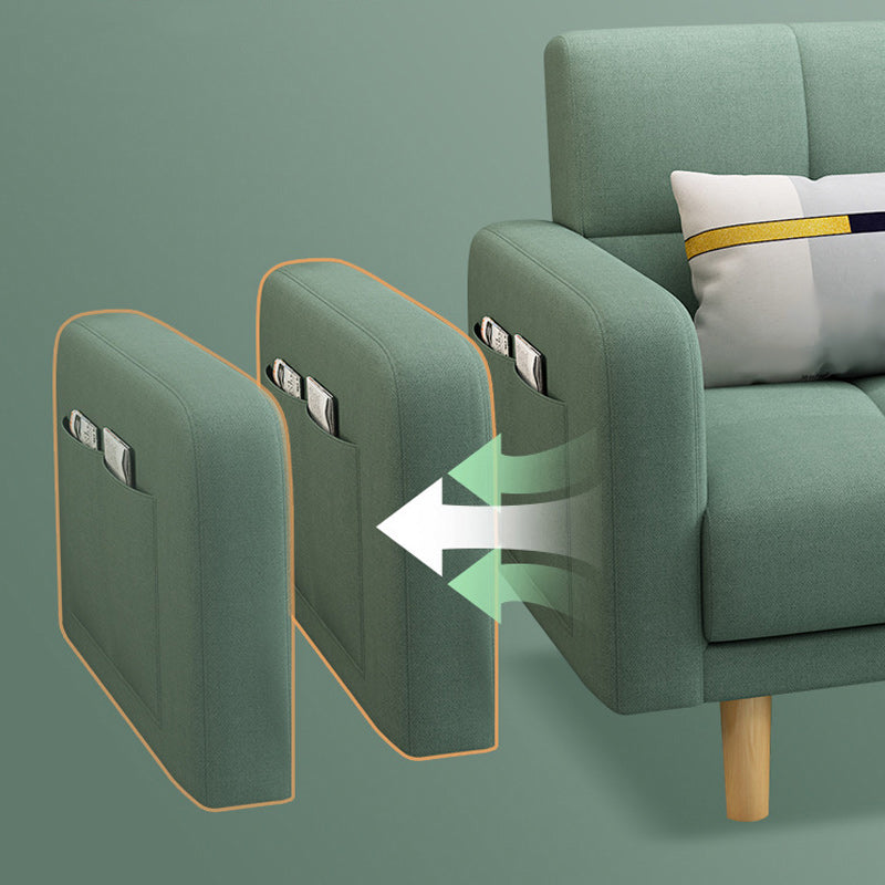 Biscuit Back Square Arm Modern Sleeper with Foldable Convertible Sleeper