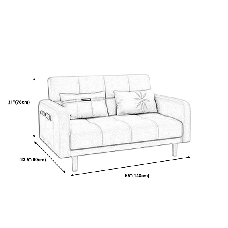 Biscuit Back Square Arm Modern Sleeper with Foldable Convertible Sleeper