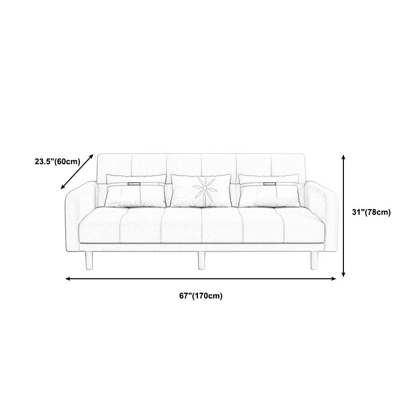Biscuit Back Square Arm Modern Sleeper with Foldable Convertible Sleeper