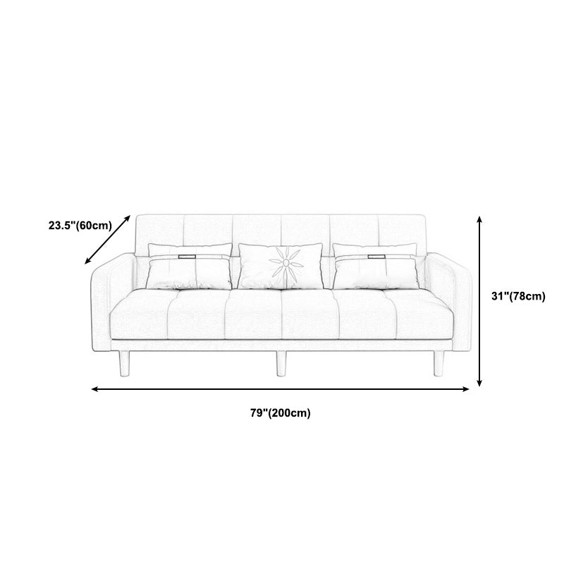 Biscuit Back Square Arm Modern Sleeper with Foldable Convertible Sleeper