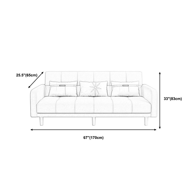 Biscuit Back Square Arm Modern Sleeper with Foldable Convertible Sleeper