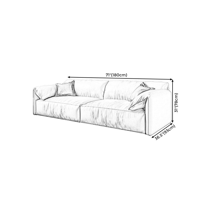 Modern Style with Pillow Armrest and Cushioned Seat Down/cotton Padded White Sofa