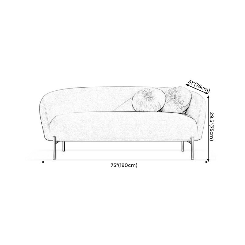 Mid-Century Modern Tight Back Sofa Curved 30.71" D X 29.92" H Loveseat