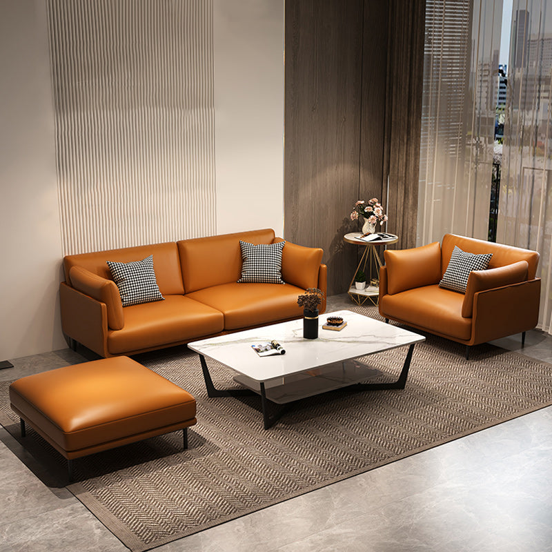 Contemporary Fabric Cushions Sofa 32.28"High Tuxedo Arm Single Cushion Seat Sofa