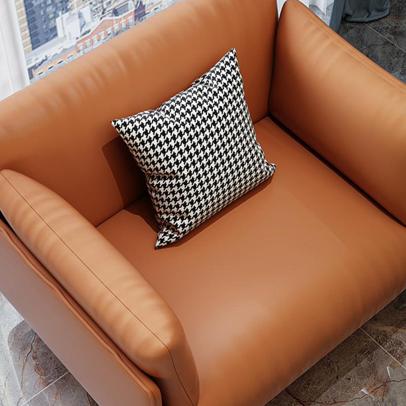 Contemporary Fabric Cushions Sofa 32.28"High Tuxedo Arm Single Cushion Seat Sofa