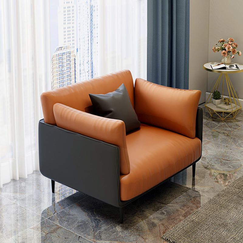 Contemporary Fabric Cushions Sofa 32.28"High Tuxedo Arm Single Cushion Seat Sofa