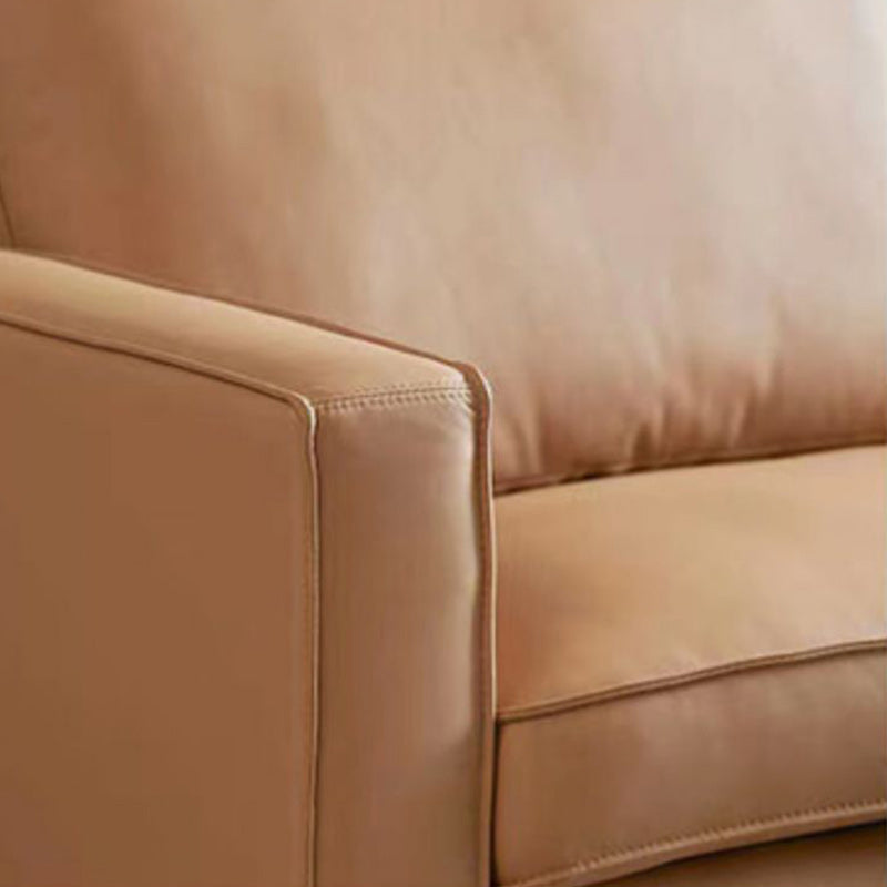 Cushions Faux Leather Square Arm Sofa with Stain Resistant and Waterproof