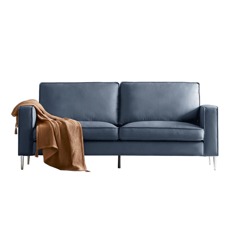 Cushions Faux Leather Square Arm Sofa with Stain Resistant and Waterproof