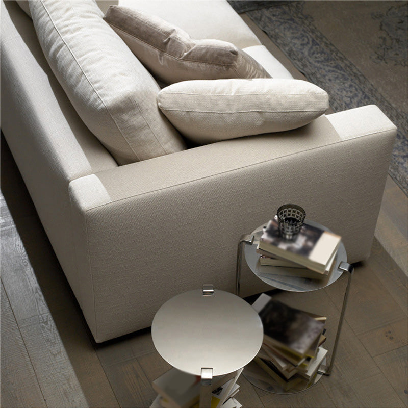 Padded Wooden down Cloth Rectangular Sofa with Pillow Back and Down/sponge/latex Cushion