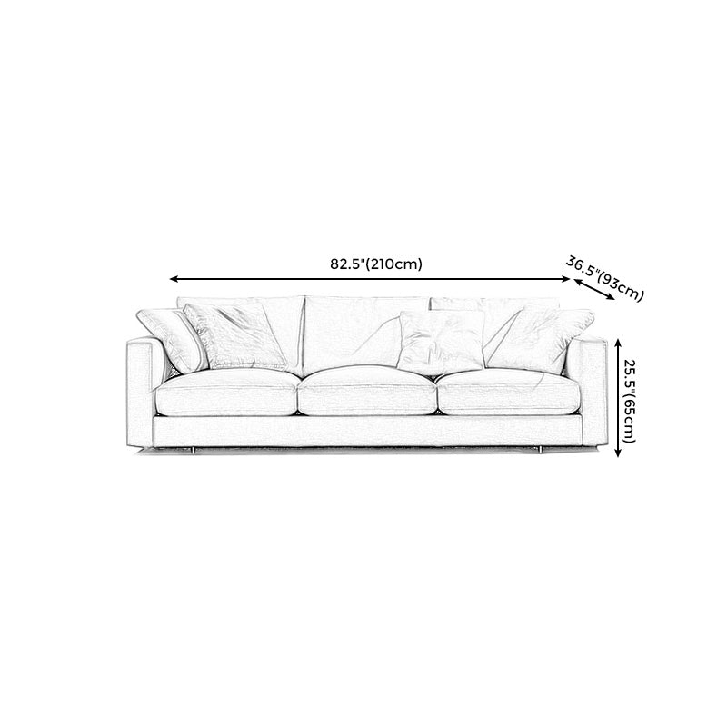 Padded Wooden down Cloth Rectangular Sofa with Pillow Back and Down/sponge/latex Cushion