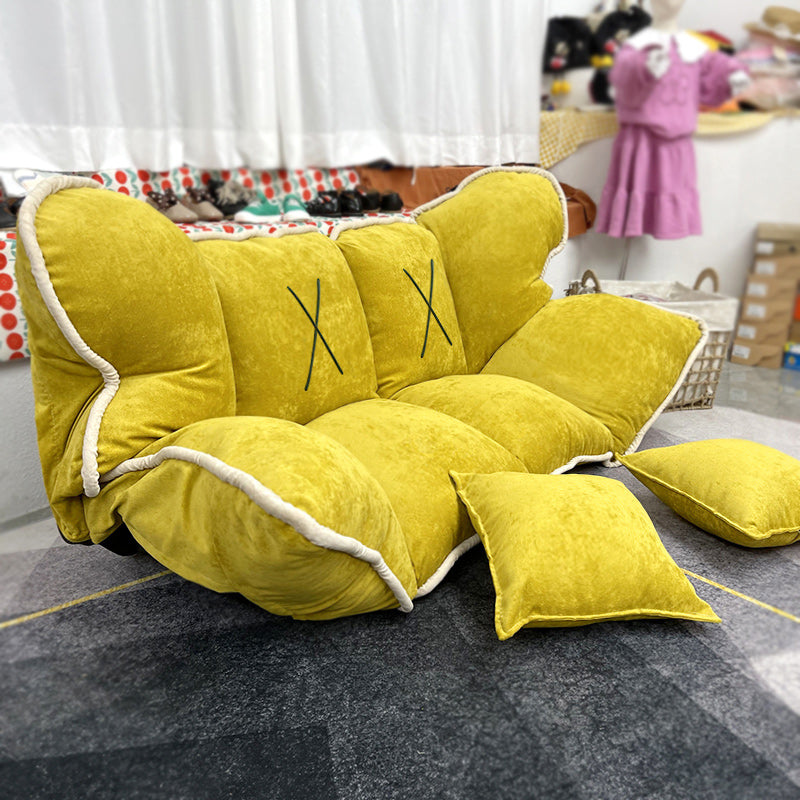 Contemporary Fabric Convertible Sleeper Sofa 19.69"High Biscuit Back Armless Sofa