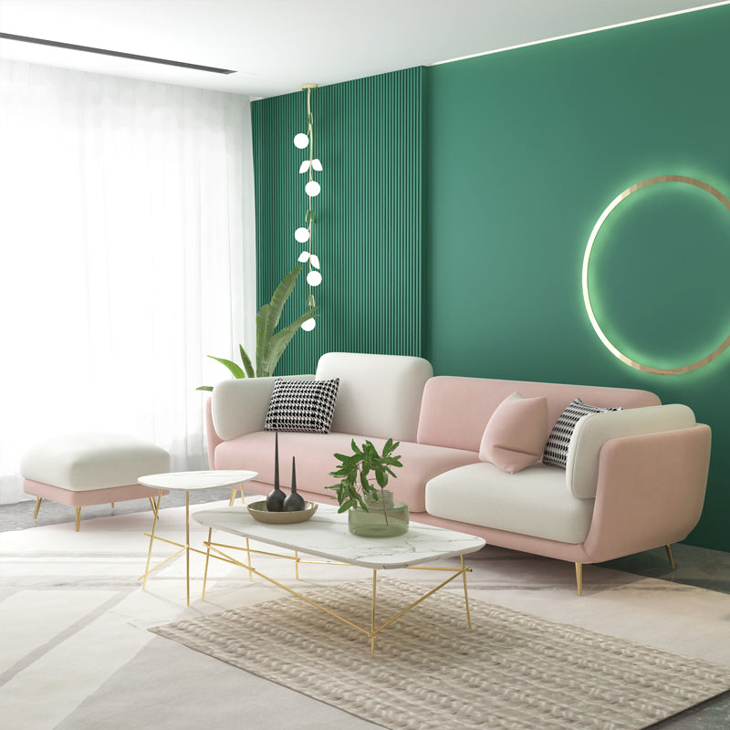 Divano a braccio quadrato in velluto moderno da 36 "con divano standard a 2 cuscini per soggiorno