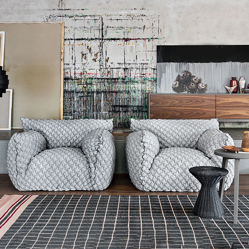 33 "divano a braccio rotondo contemporaneo da 33" con schiena stretta per appartamento, soggiorno