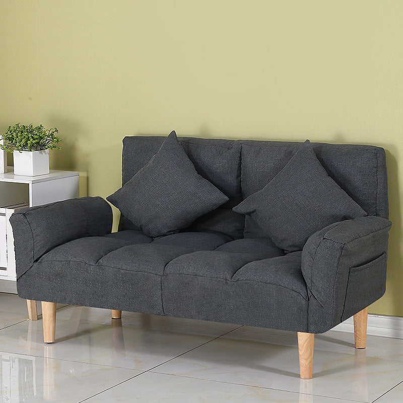 Square Arm Sofa Reclining 48.43" Biscuit Back Linen Loveseat
