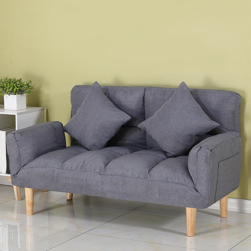 Square Arm Sofa Reclining 48.43" Biscuit Back Linen Loveseat