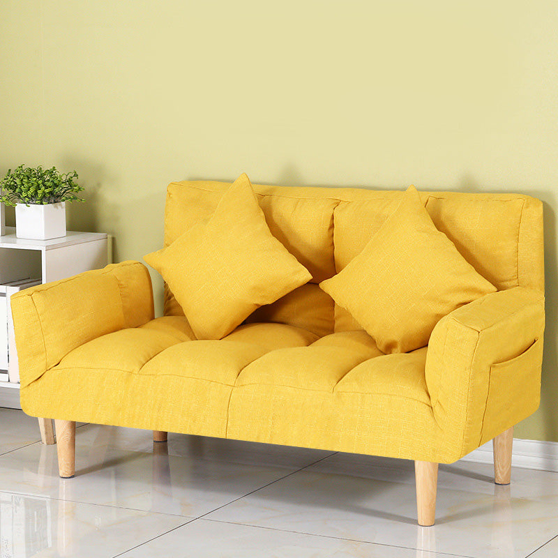 Square Arm Sofa Reclining 48.43" Biscuit Back Linen Loveseat