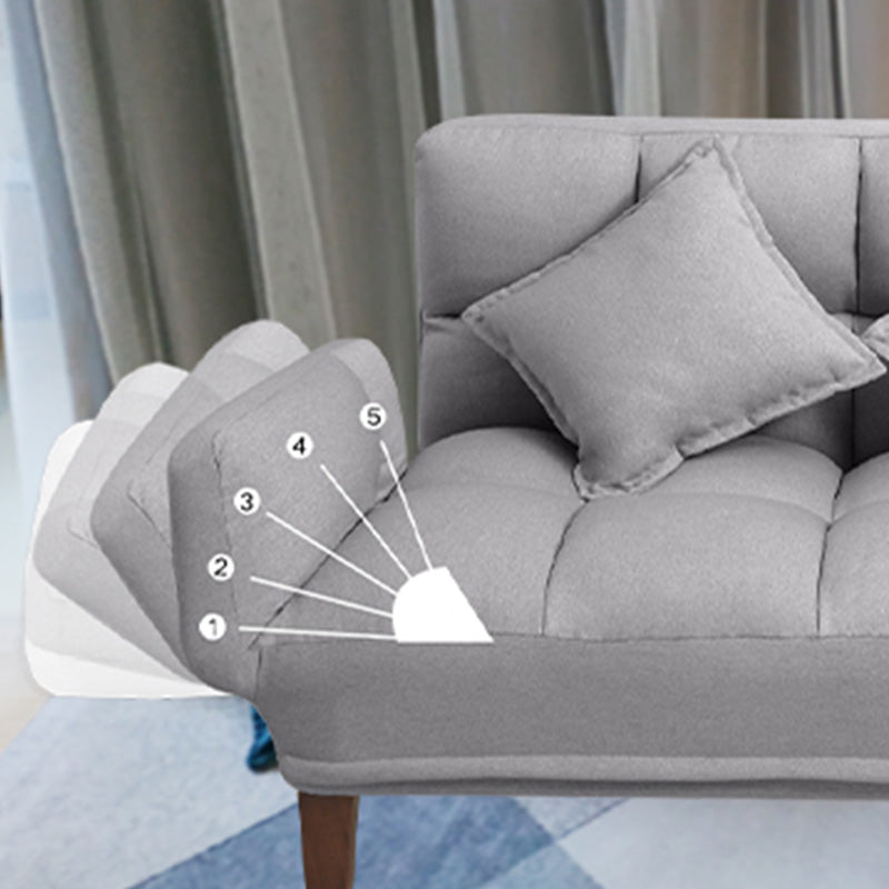 Square Arm Sofa Reclining 48.43" Biscuit Back Linen Loveseat