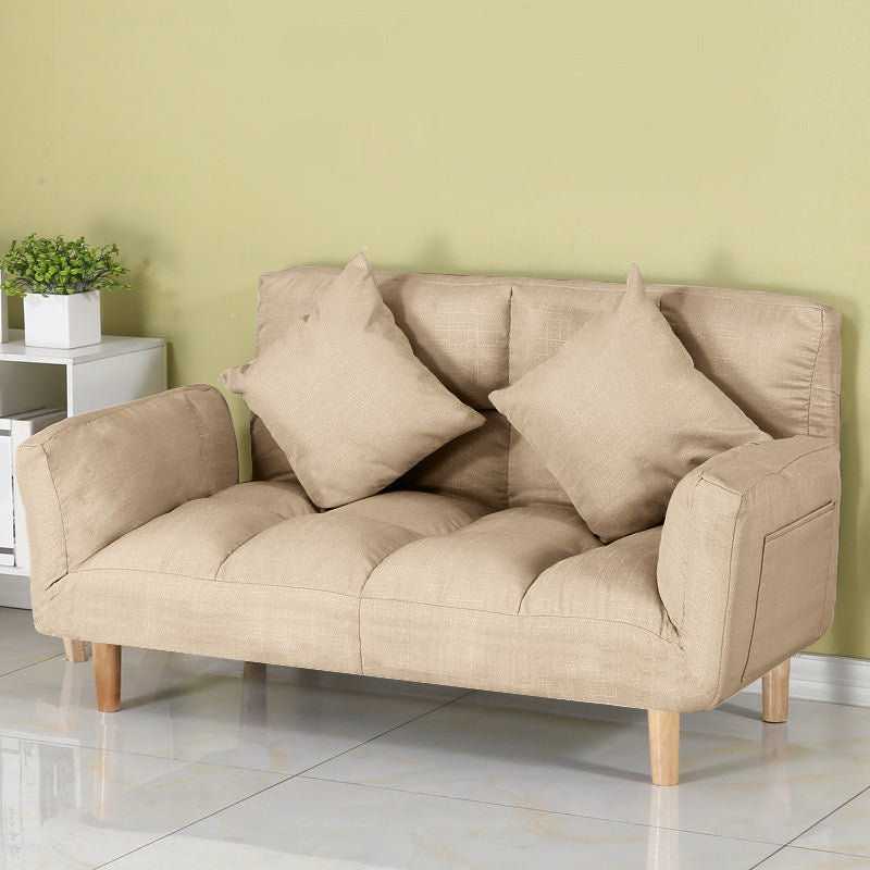 Square Arm Sofa Reclining 48.43" Biscuit Back Linen Loveseat