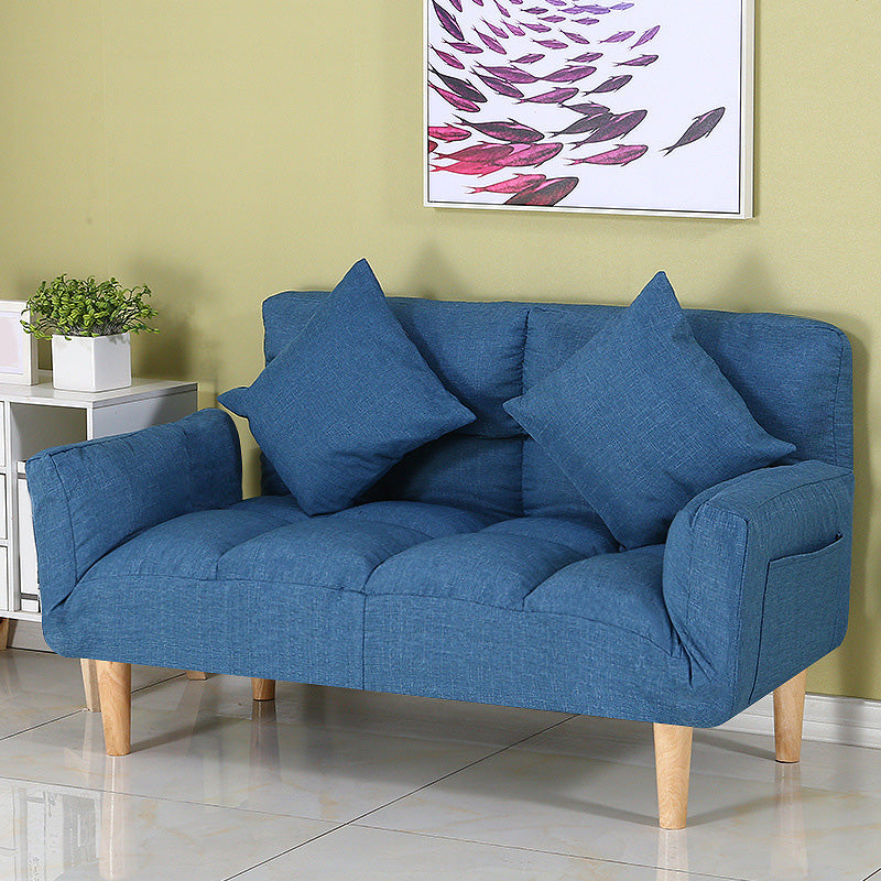 Square Arm Sofa Reclining 48.43" Biscuit Back Linen Loveseat