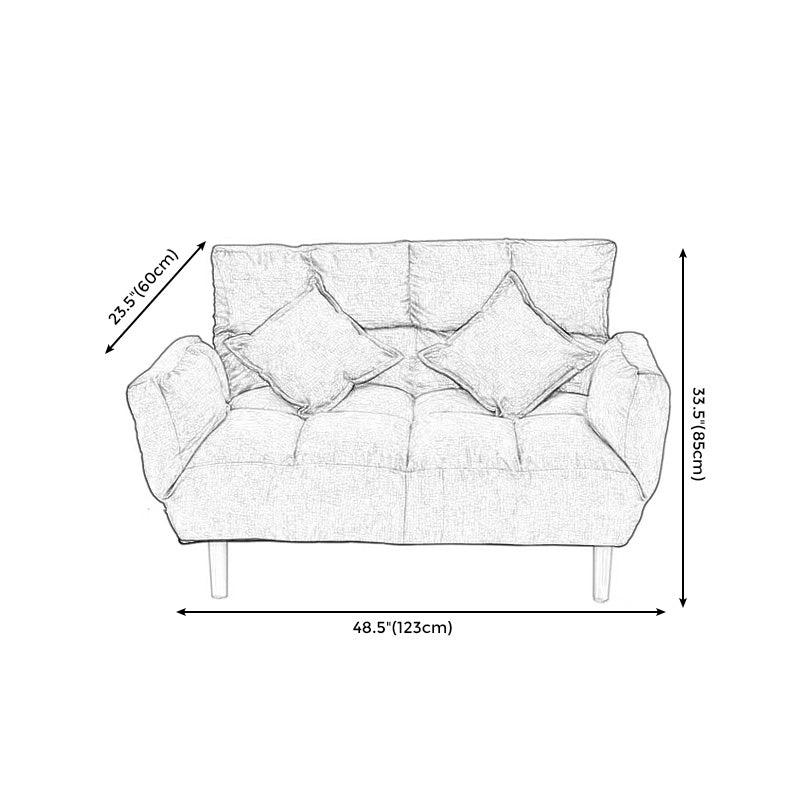 Square Arm Sofa Reclining 48.43" Biscuit Back Linen Loveseat
