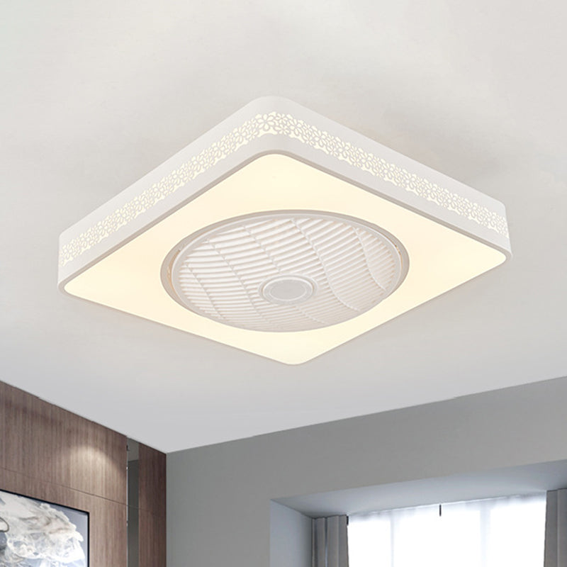 23 "breit weiße LED -Anhänger Lüfterlampe moderne Acrylquadrat